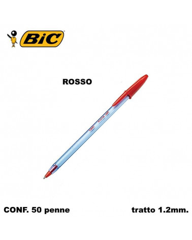 BIC SFERA CRISTALL SOFT 50PZ. ROSSO