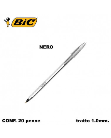 BIC SFERA CRISTALL SHINE FUSTO ARGENTO 20PZ. NERO