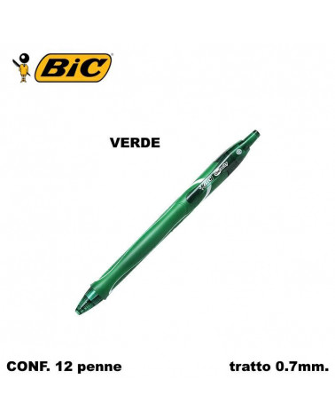 BIC SFERA GEL-OCITY QUICK DRY 12PZ.VERDE-SCATTO