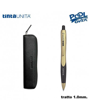 TINTA UNITA ASTUCCIO PORTAPENNE + PENNA SFERA I'M FUSTO ORO 1.0