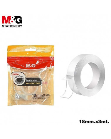 M&G NASTRO BIADESIVO TRASPARENTE NANO 3mt.x18mm.