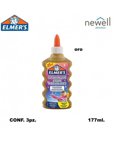 ELMER'S COLLA GLITTERATA 177ml.3pz.ORO