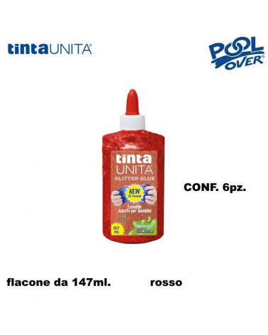 TINTA UNITA COLLA GLITTER 147ML.6PZ.ROSSO 50498