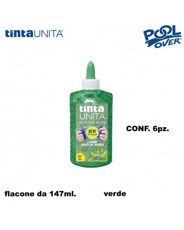 TINTA UNITA COLLA GLITTER 147ML.6PZ.VERDE 50499