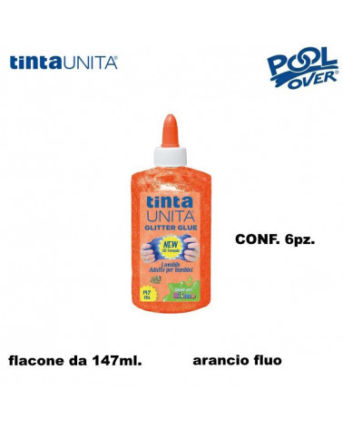 TINTA UNITA COLLA GLITTER 147ML. 6PZ. ARANCIO FLUO 50505