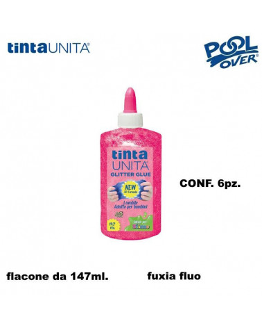 TINTA UNITA COLLA GLITTER 147ML. 6PZ. FUXIA FLUO 50509