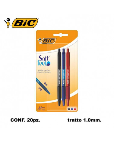 BIC SFERA SOFT FEEL CLIC GRIP 20 BLISTER 3PZ.