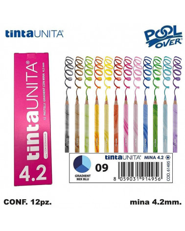 TINTA UNITA PASTELLO MINA 4.2MM. GRADIENT BLU 09 [12PZ] 61495