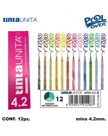 TINTA UNITA PASTELLO MINA 4.2MM. GRADIENT VERDE SC.12 [12PZ] 61498