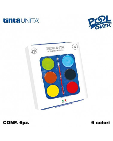 TINTA UNITA ACQUERELLO MEGA 055+PENNELLO 6COL. [6PZ]