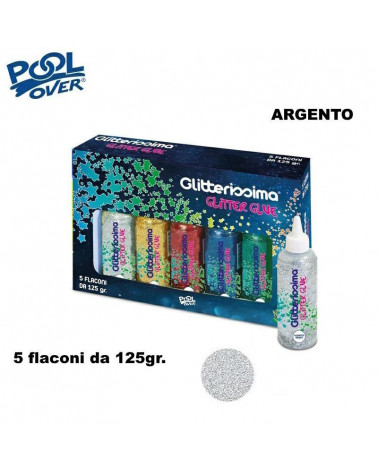 GLITTER GLUE 5pz.ARGENTO