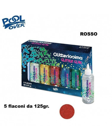GLITTER GLUE 5pz.ROSSO