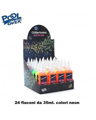 GLITTER GLUE NEON 35ml.24pz.49062