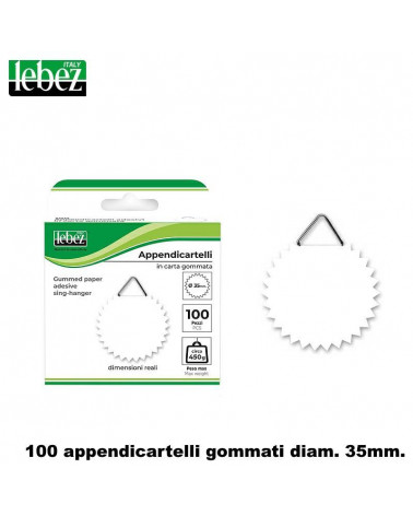 LEBEZ APPENDICARTELLI 100PZ. ADESIVO