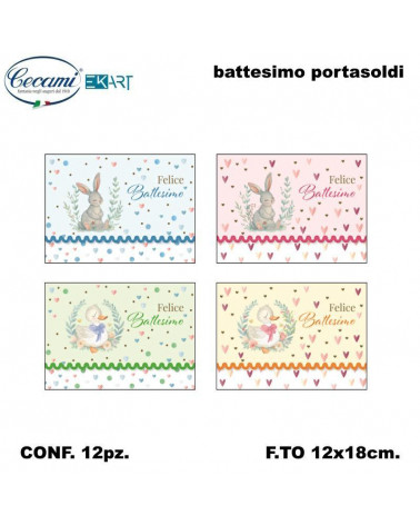 CECAMI BIGLIETTI BATTESIMO PORTASOLDI 10201 [12PZ]