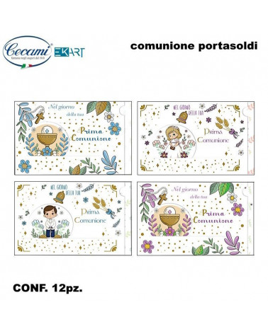 CECAMI BIGLIETTI COMUNIONE PORTASOLDI TIRETTE 10183 [12PZ]