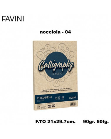FAVINI PERGAMENA CALLIGRAPHY 90GR.50FG.A4 NOCCIOLA 04