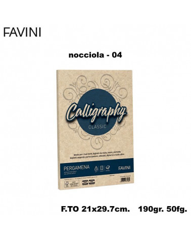 FAVINI PERGAMENA CALLIGRAPHY 190GR.50FG.A4 NOCCIOLA 04