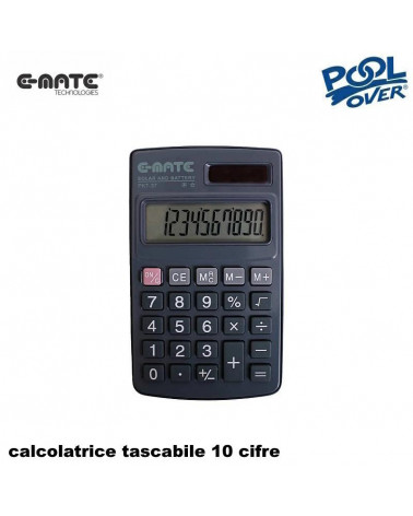 E-MATE CALCOLATRICE TASCABILE POOL PKT37 51128 10 CIFRE