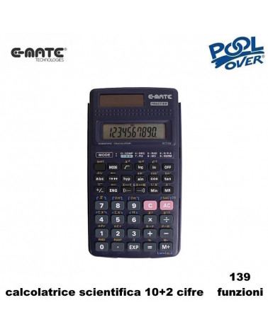 E-MATE CALCOLATRICE SCIENTIFICA POOL SCT33 96723 10+2 CIFRE 139 FUNZ