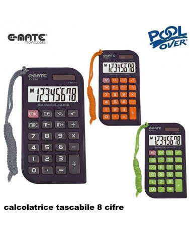 E-MATE CALCOLATRICE TASCABILE POOL PKT89 99553 8 CIFRE