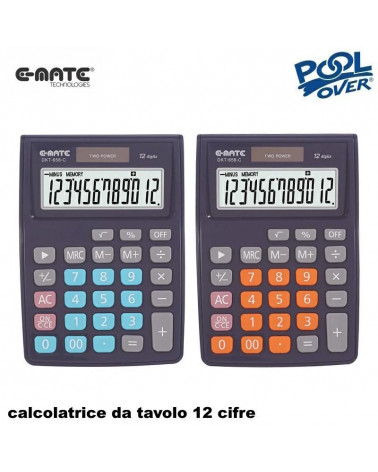 E-MATE CALCOLATRICE DA TAVOLO POOL DKT658C 99543 12 CIFRE