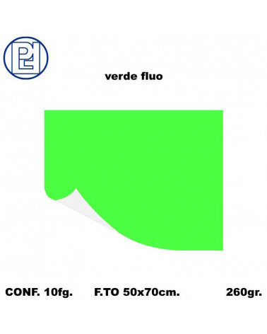PICARTA CARTONCINO 50X70 VERDE FLUORESCENTE [10FG]