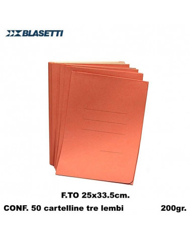 BLASETTI CARTELLE 3 LEMBI ZAFFIRO  ARANCIO 0619 [50PZ]