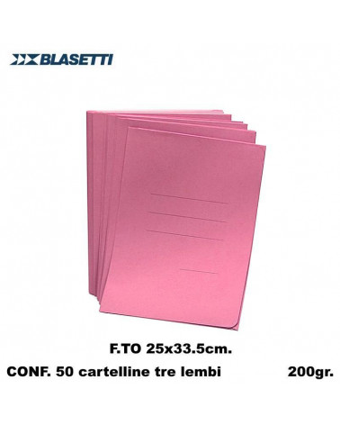 BLASETTI CARTELLE 3 LEMBI ZAFFIRO  ROSA 0624 [50PZ]