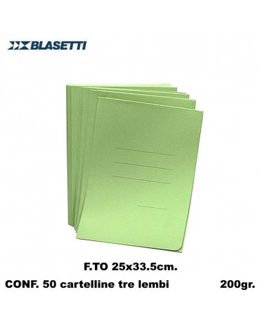 BLASETTI CARTELLE 3 LEMBI ZAFFIRO  VERDE 0626 [50PZ]