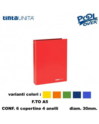 TINTA UNITA COPERTINA A5 4 ANELLI 030 90183 [6PZ]