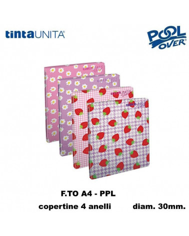 TINTA UNITA COPERTINA A4 4 ANELLI PPL 030 VINTAGE 60108