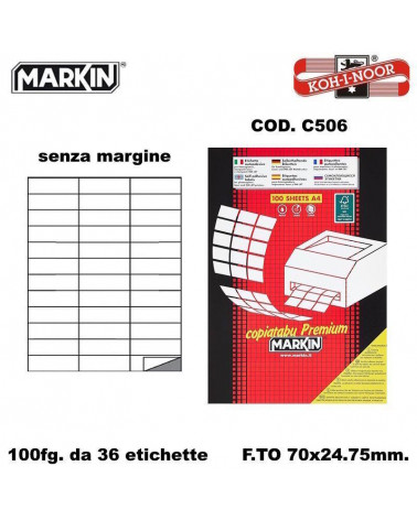 MARKIN ETICHETTE FOTOCOPIABILI 100FG. C506-70X24.75-ADESIVE