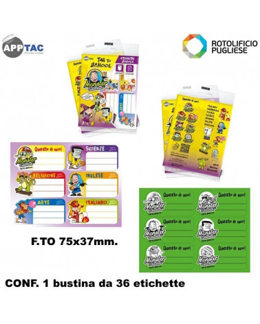 APP TAC ETICHETTE BUSTINE MONSTER