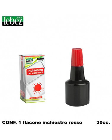 LEBEZ INCHIOSTRO PER TIMBRI 30CC. ROSSO