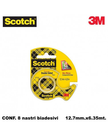 SCOTCH 3M NASTRO BIADESIVO 12,7X6,3 3M CHIOCCIOLA [8PZ]
