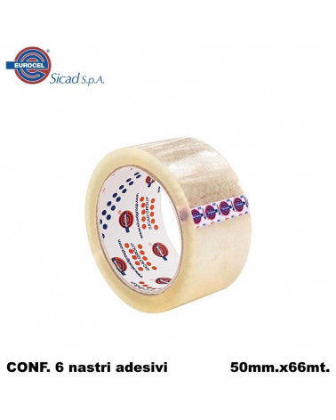 EUROCEL NASTRO ADESIVO 50X66 TRASPARENTE [6PZ]