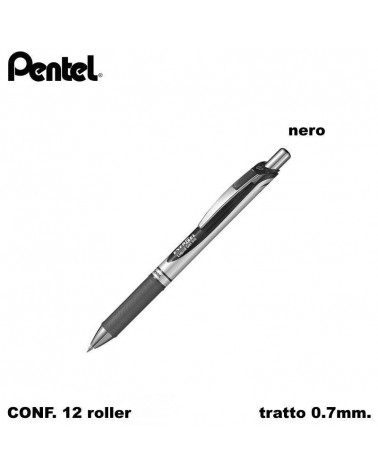 PENTEL ROLLER ENERGEL SCATTO 07 12PZ. NERO