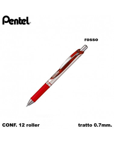 PENTEL ROLLER ENERGEL SCATTO 07 12PZ. ROSSO