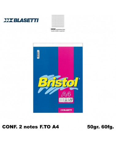 BLASETTI NOTES BRISTOL A4 5MM 60FG.2PZ. BLISTER 1058