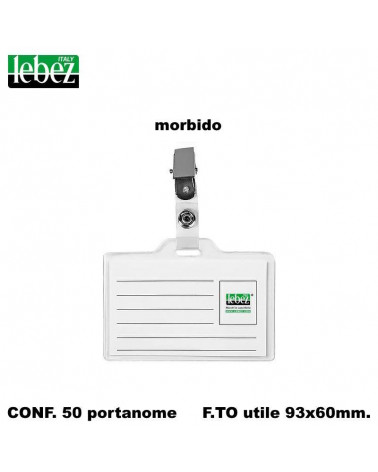 LEBEZ PORTANOME 93X60MM.50PZ.CLIP BADGE