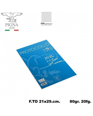 PIGNA PROTOCOLLO 80GR.A4 20FG. 5MM