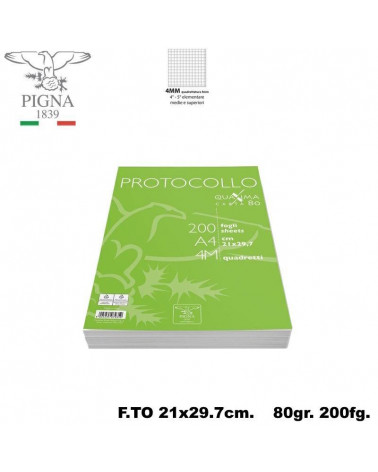 PIGNA PROTOCOLLO 80GR.A4 200FG4MM