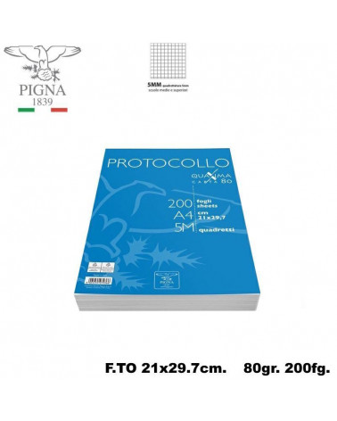 PIGNA PROTOCOLLO 80GR.A4 200FG5MM