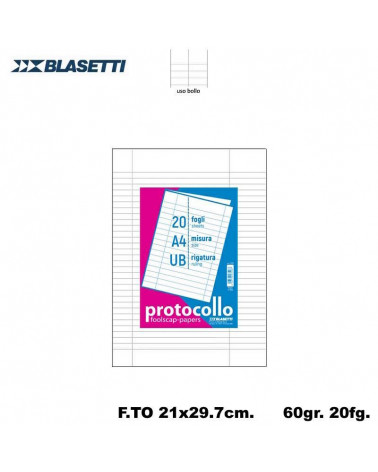 BLASETTI PROTOCOLLO 60GR.A4 20FG.USO BOLLO 295