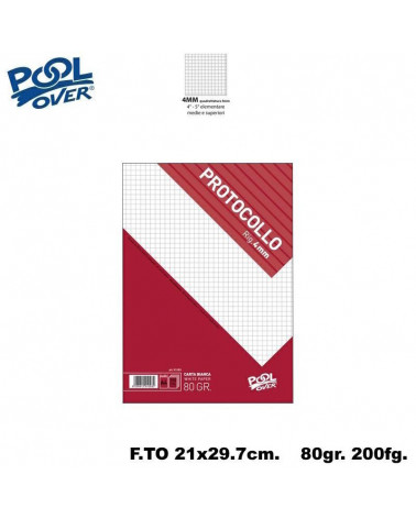 POOL OVER PROTOCOLLO 80gr.A4 200fg. 4MM 91093