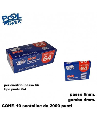 POOL OVER PUNTI 64 2000P. PER CUCITRICE 10345 [10PZ]