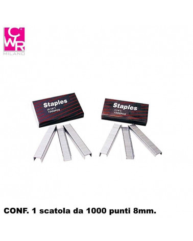 CWR PUNTI PER SPARAPUNTI SCATOLA 1000pz. 8mm.