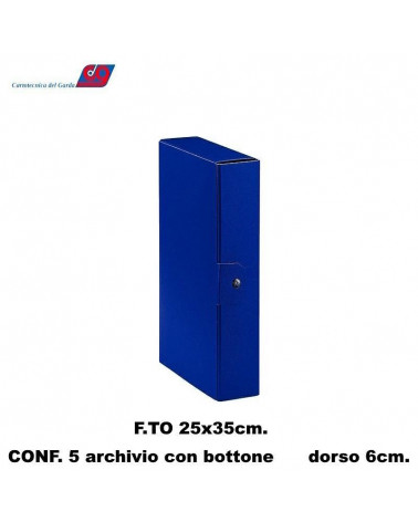 GARDA ARCHIVIO BOTTONE 25X35 BLU-DORSO 6 C.DEL [5PZ]