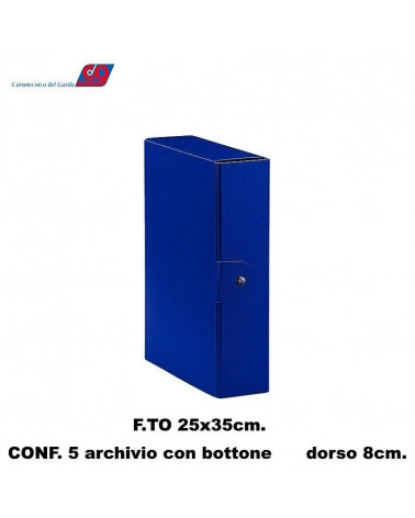 GARDA ARCHIVIO BOTTONE 25X35 BLU-DORSO 8 C.DEL [5PZ]